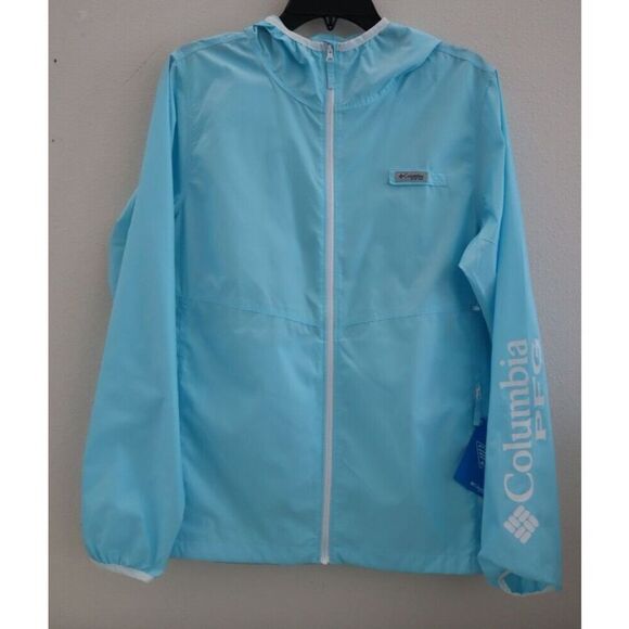 Columbia XL0380 451 Women's Sz M Blue PFG Morning View Full Zip Windbreaker $65 - Picture 1 of 9